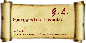 Gyorgyovics Levente névjegykártya